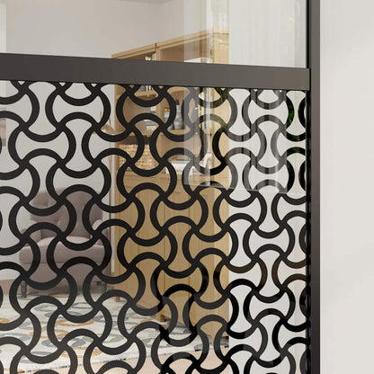 Glastür Schwarz 90 x 2 x 205 cm Aluminium