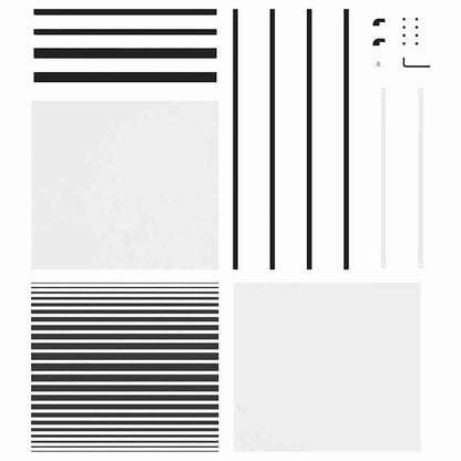 Glastür Gestreift Schwarz 90 x 2 x 205 cm Aluminium