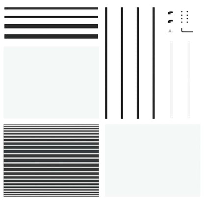 Glastür Gestreift Schwarz 90 x 2 x 205 cm Aluminium