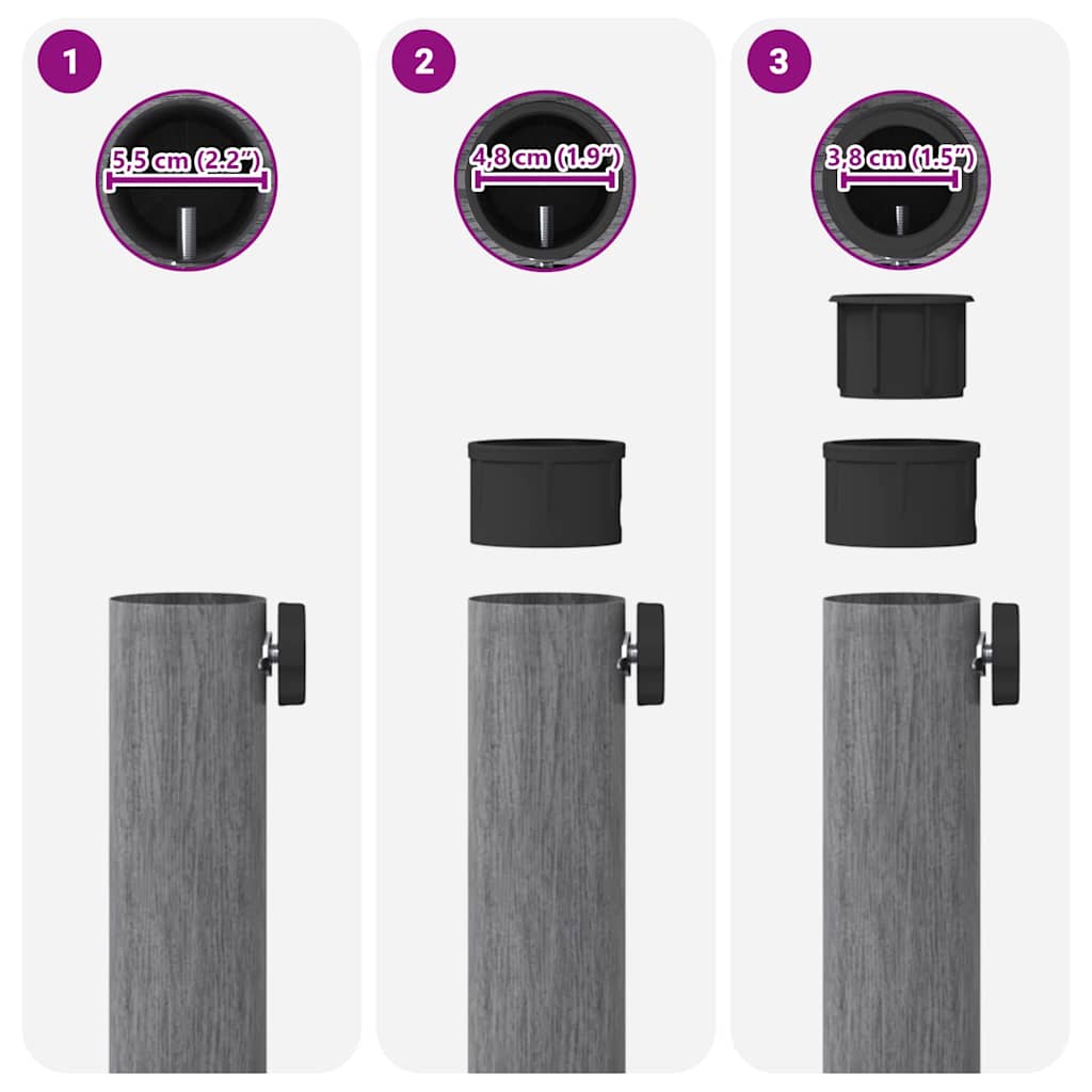 Sonnenschirmständer Dunkelgrau Holzlook 48 x 48 x 32 cm
