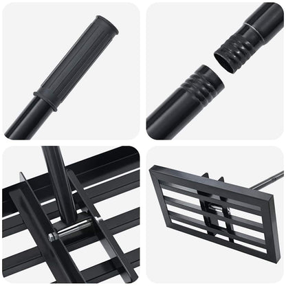 Gartenrechen Schwarz 45 x 25 x 200 cm Pulverbeschichteter Stahl