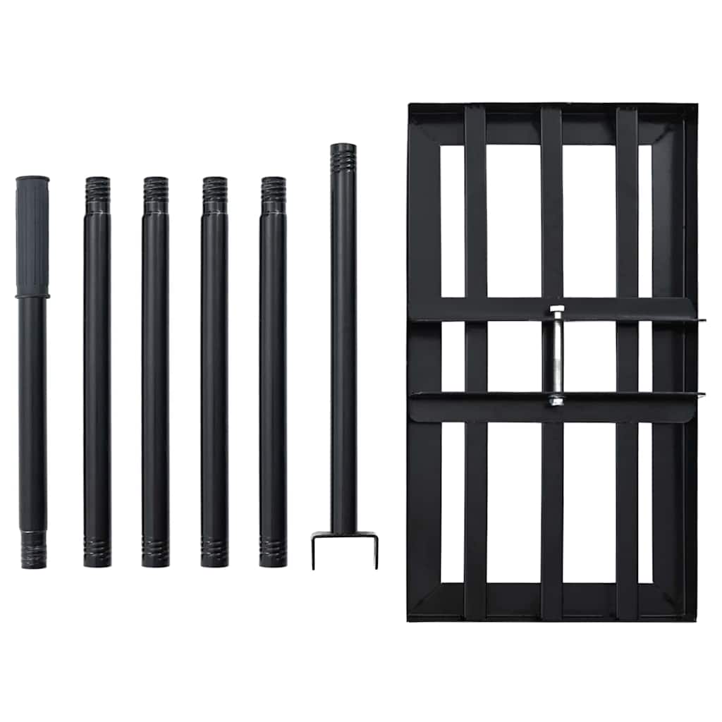 Gartenrechen Schwarz 45 x 25 x 200 cm Pulverbeschichteter Stahl