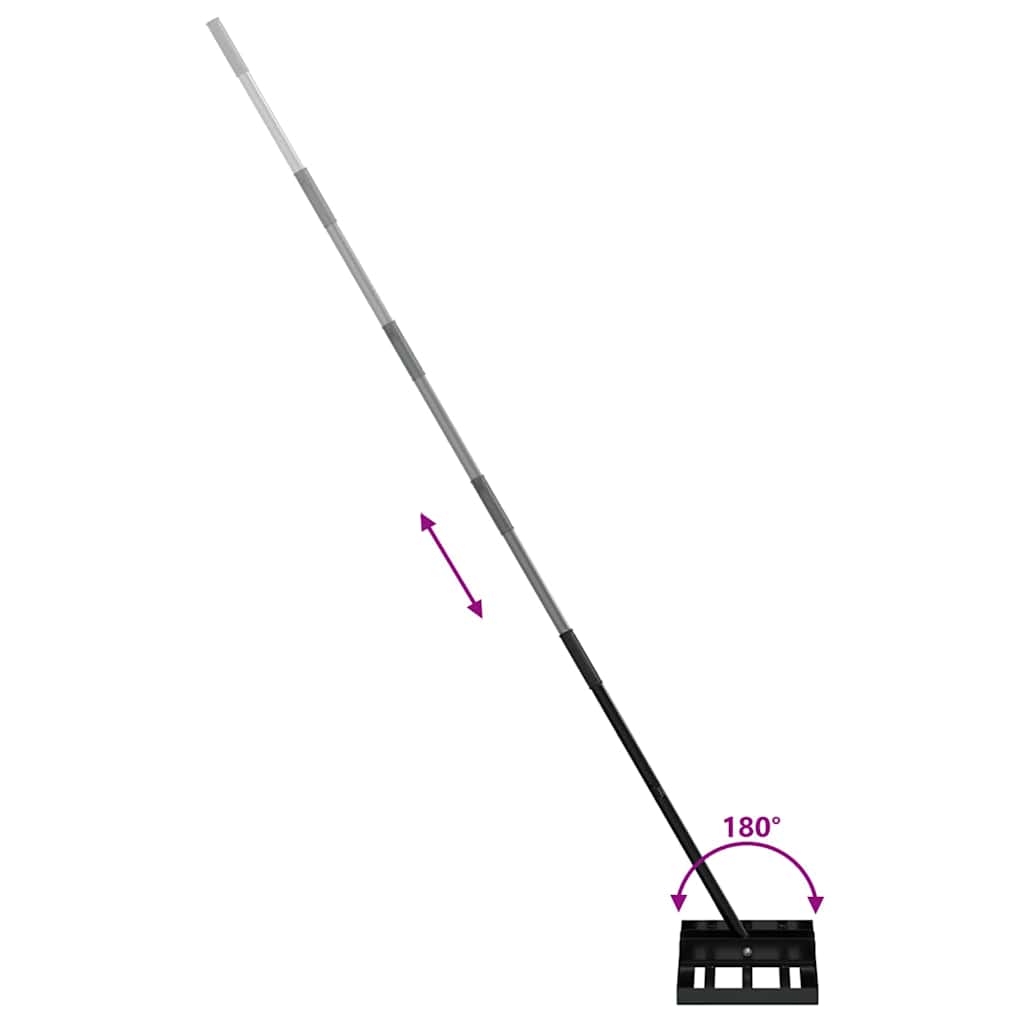 Gartenrechen Schwarz 45 x 25 x 200 cm Pulverbeschichteter Stahl