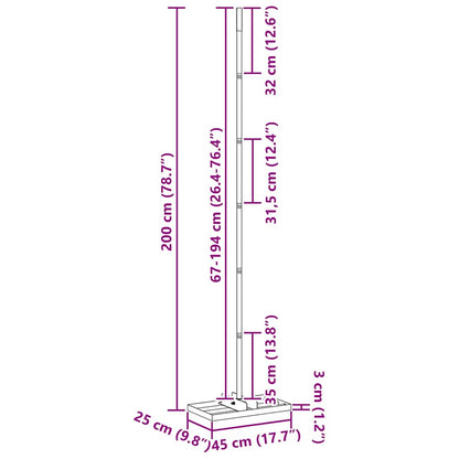 Gartenrechen Schwarz 45 x 25 x 200 cm Pulverbeschichteter Stahl