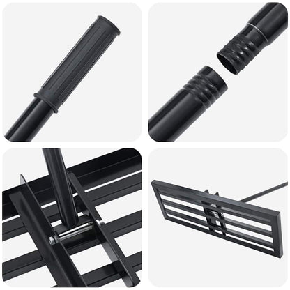 Gartenrechen Schwarz 75 x 25 x 200 cm Pulverbeschichteter Stahl