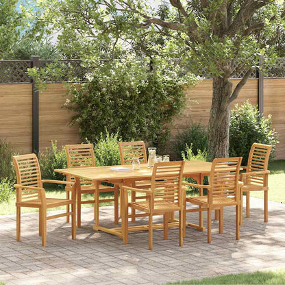 Garten Essgruppe 7 pcs Braun Massivholz Teak