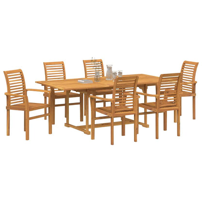 Garten Essgruppe 7 pcs Braun Massivholz Teak