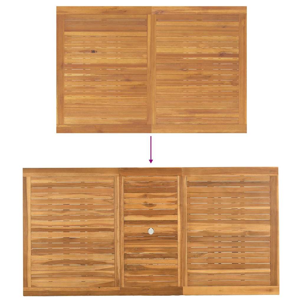 Garten Essgruppe 7 pcs Braun Massivholz Teak