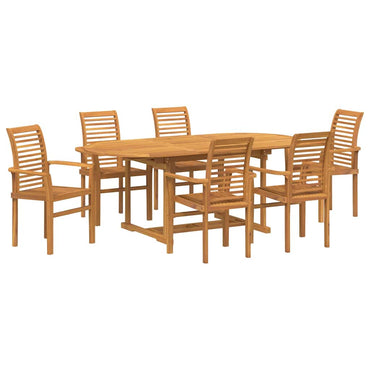 vidaXL Salle à manger de jardin 7 pcs Bois de teck massif Marron