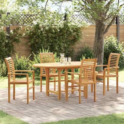 Garten Essgruppe 5 pcs Braun Massivholz Teak