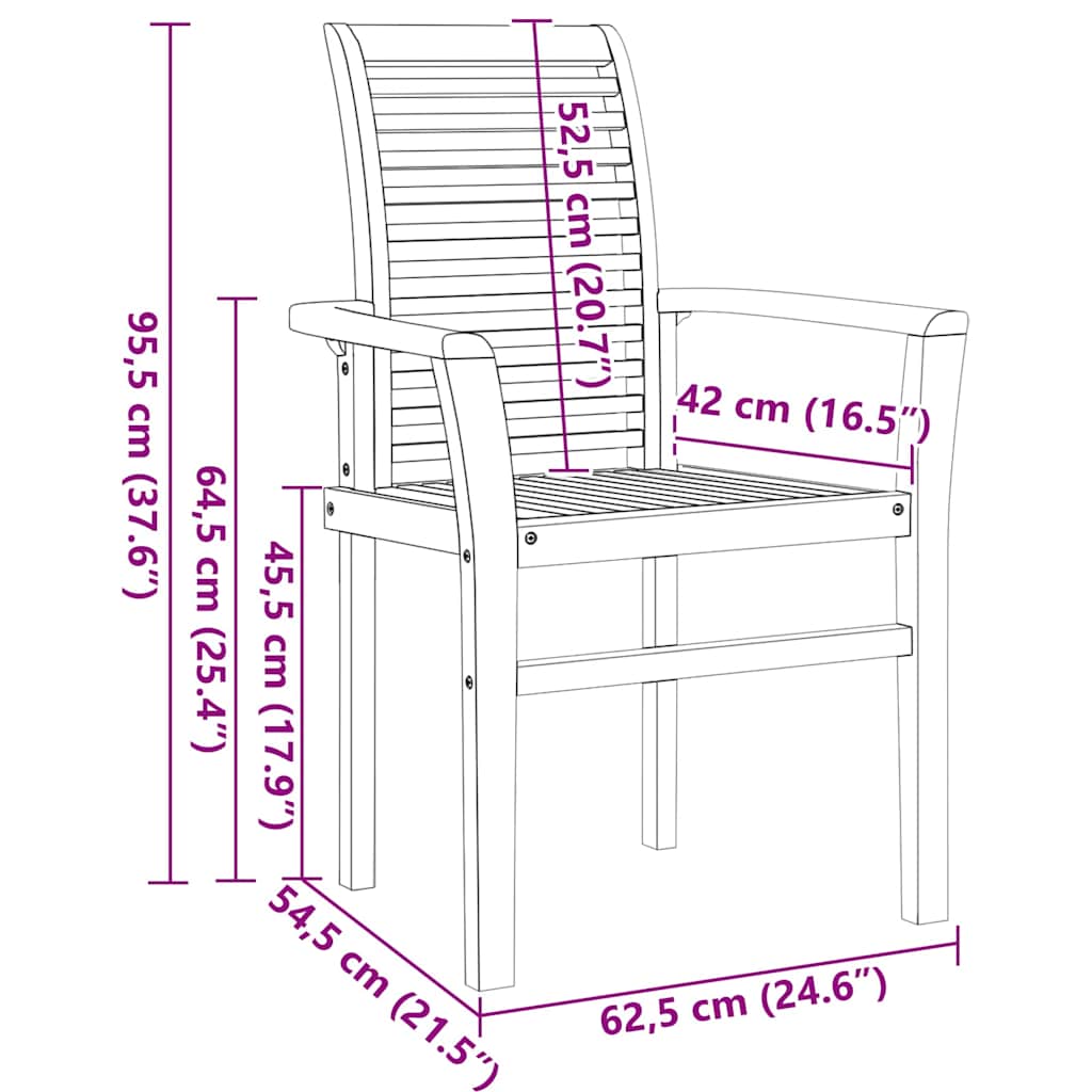 Garten Essgruppe 5 pcs Braun Massivholz Teak