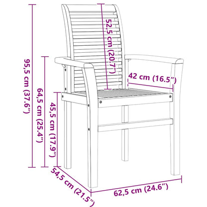 Garten Essgruppe 5 pcs Braun Massivholz Teak