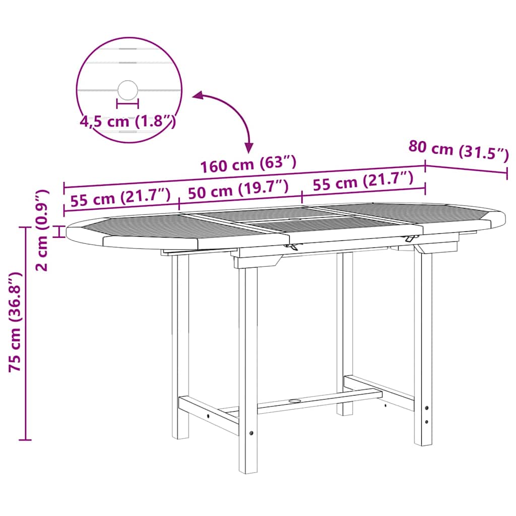 Garten Essgruppe 7 pcs Braun Massivholz Teak