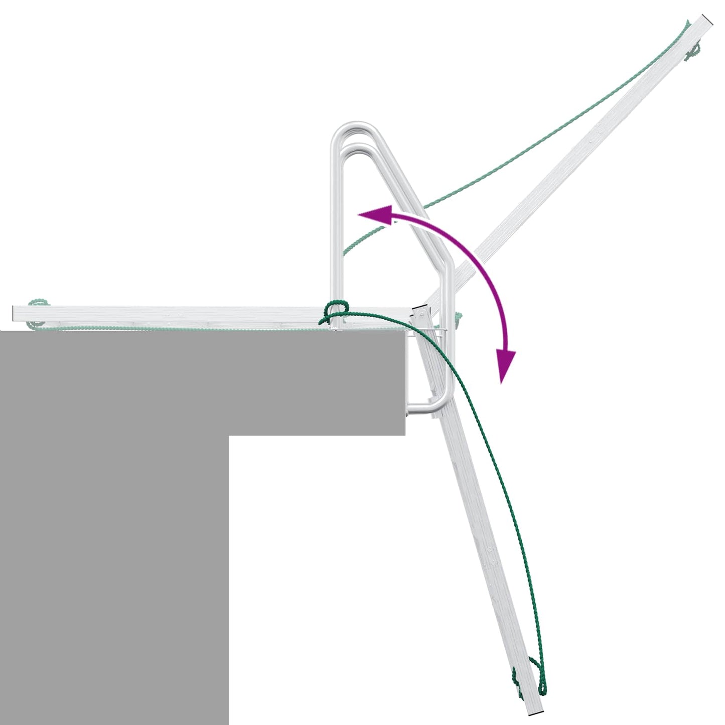 5-Stufen Dockleiter Silber 58 x 77 x 191 cm Aluminium