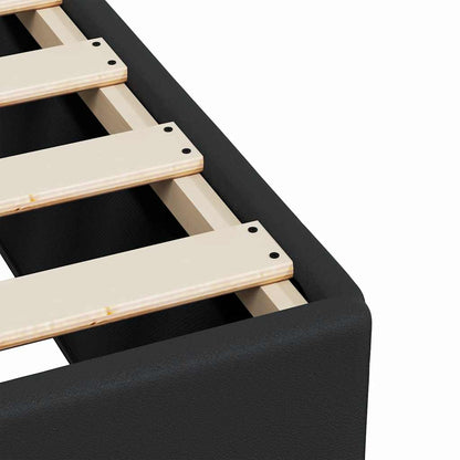 Bettgestell ohne Matratze Schwarz 137x190 cm Kunstleder