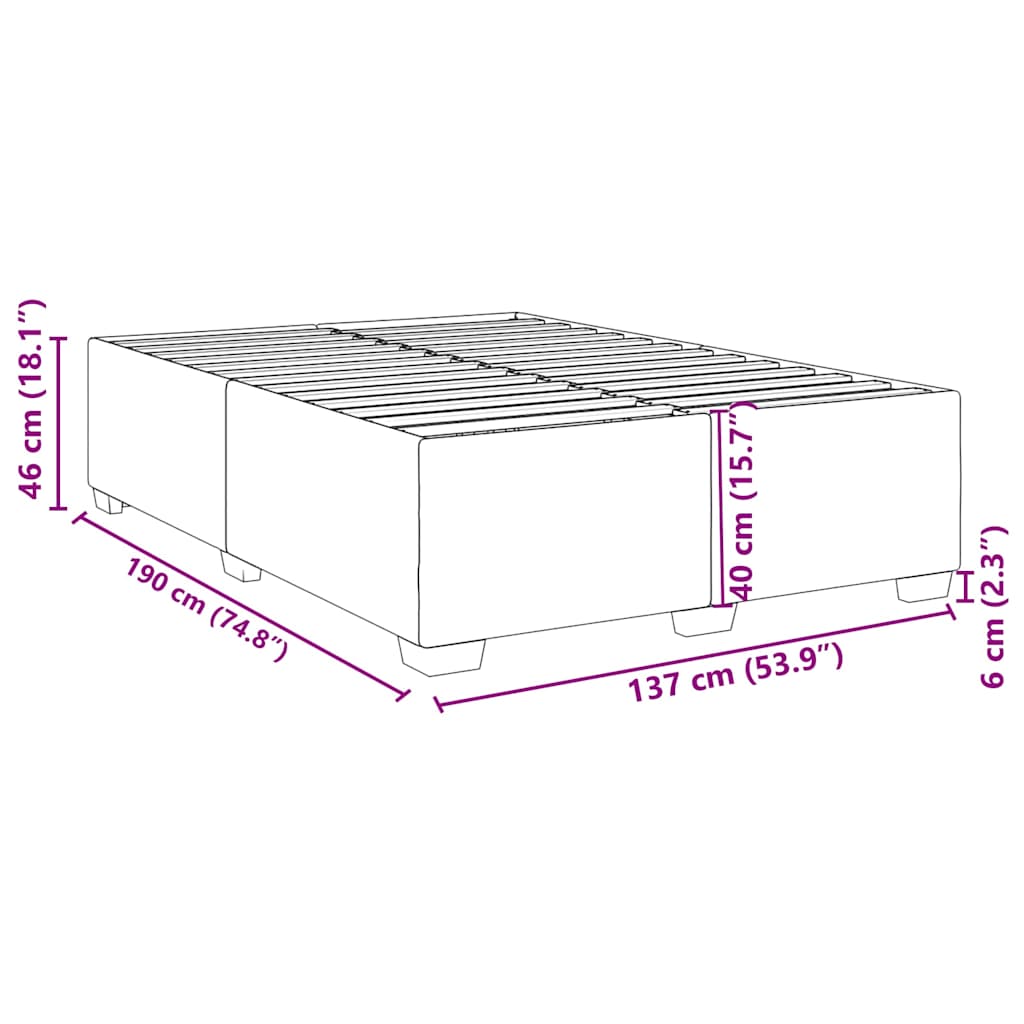 Bettgestell ohne Matratze Schwarz 137x190 cm Kunstleder