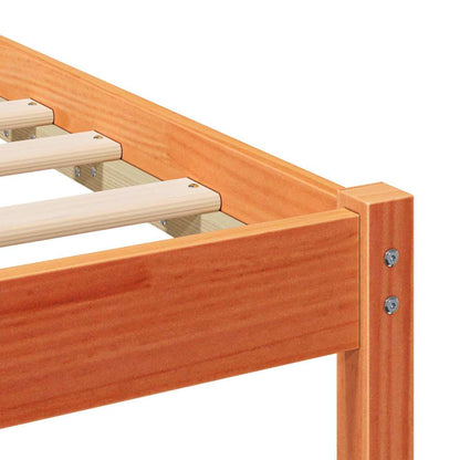 Bettrahmen Wachsbraun 140 x 190 cm Massives Kiefernholz