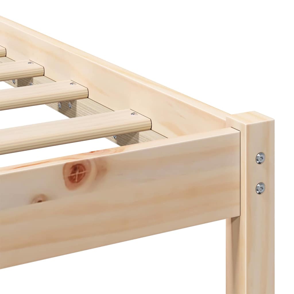 Bettrahmen mit Kopfteil Braun 80 x 200 cm Massives Kiefernholz