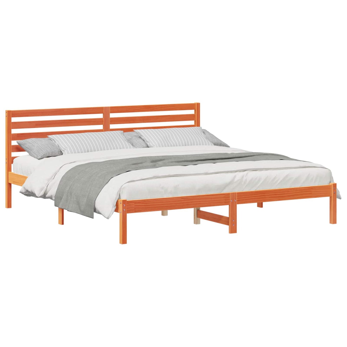 Bettrahmen Wachsbraun 180 x 200 cm Massives Kiefernholz