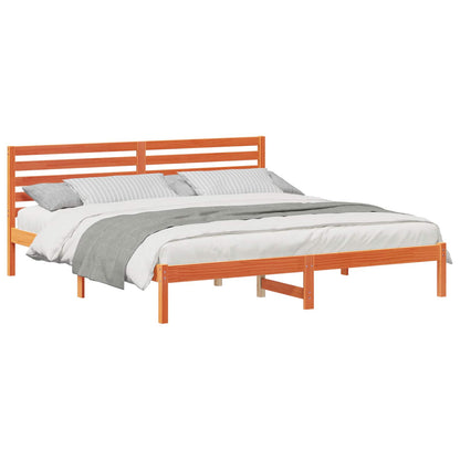 Bettrahmen Wachsbraun 180 x 200 cm Massives Kiefernholz