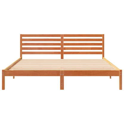 Bettrahmen Wachsbraun 180 x 200 cm Massives Kiefernholz
