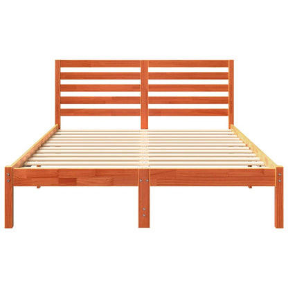 Bettrahmen Wachsbraun 135 x 190 cm Massives Kiefernholz