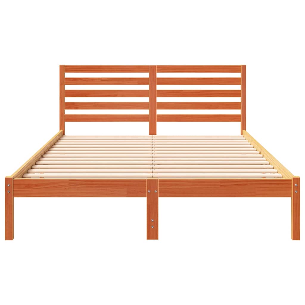 Bettrahmen Wachsbraun 140 x 220 cm Massives Kiefernholz