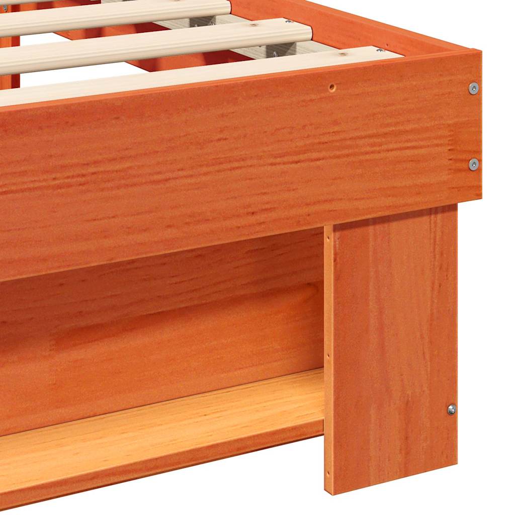 Bettrahmen Wachsbraun 120 x 190 cm Massives Kiefernholz