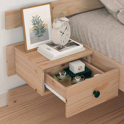 Bettrahmen mit Kopfteil Braun 90 x 200 cm Massives Kiefernholz