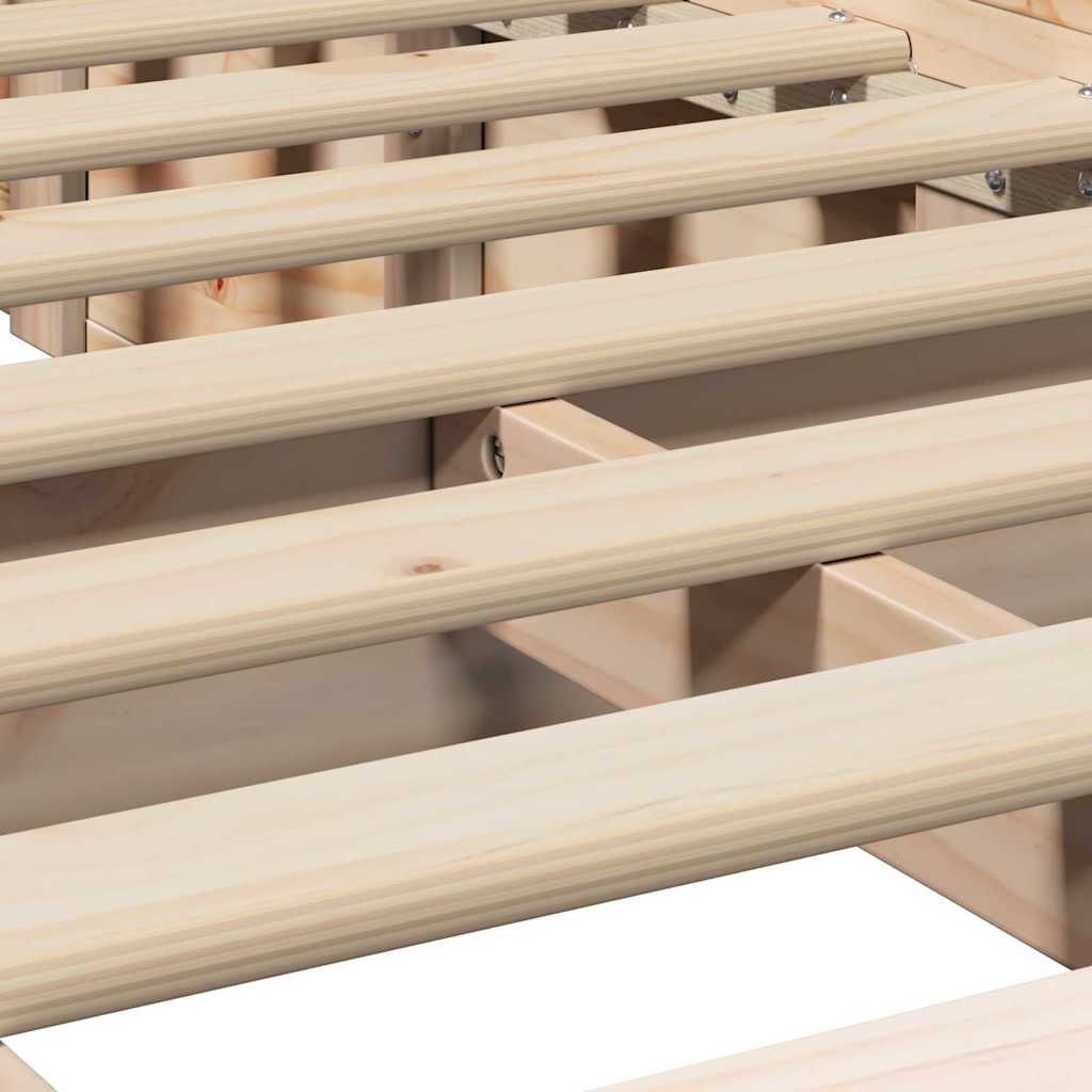 vidaXL Bettrahmen Wachsbraun 75 x 190 cm Massives Kiefernholz