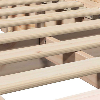 vidaXL Bettrahmen Wachsbraun 75 x 190 cm Massives Kiefernholz