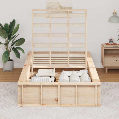 vidaXL Bettrahmen Wachsbraun 75 x 190 cm Massives Kiefernholz