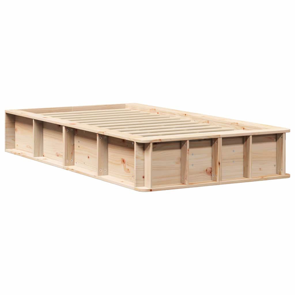 vidaXL Bettrahmen Wachsbraun 75 x 190 cm Massives Kiefernholz