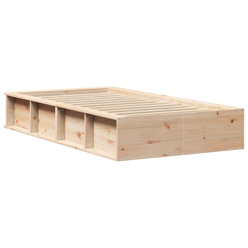 vidaXL Bettrahmen Wachsbraun 75 x 190 cm Massives Kiefernholz