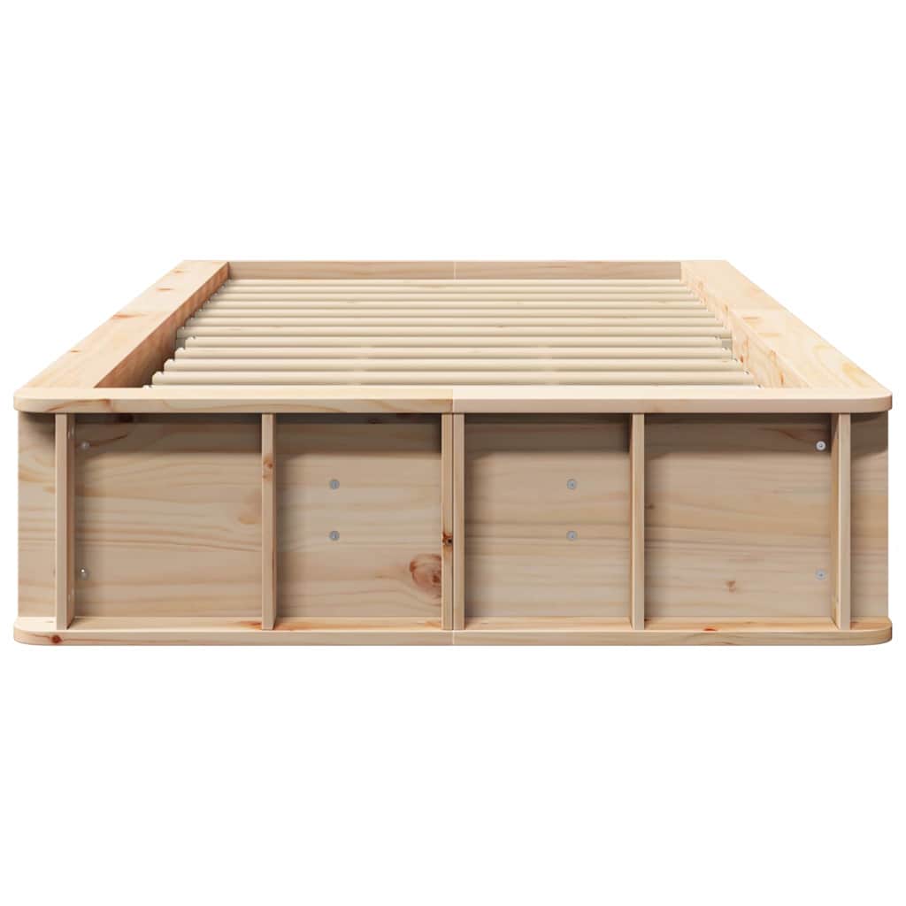 vidaXL Bettrahmen Wachsbraun 75 x 190 cm Massives Kiefernholz