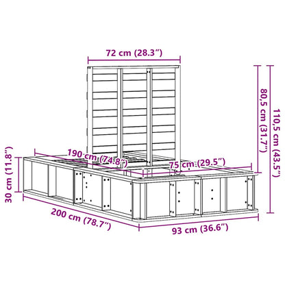 vidaXL Bettrahmen Wachsbraun 75 x 190 cm Massives Kiefernholz