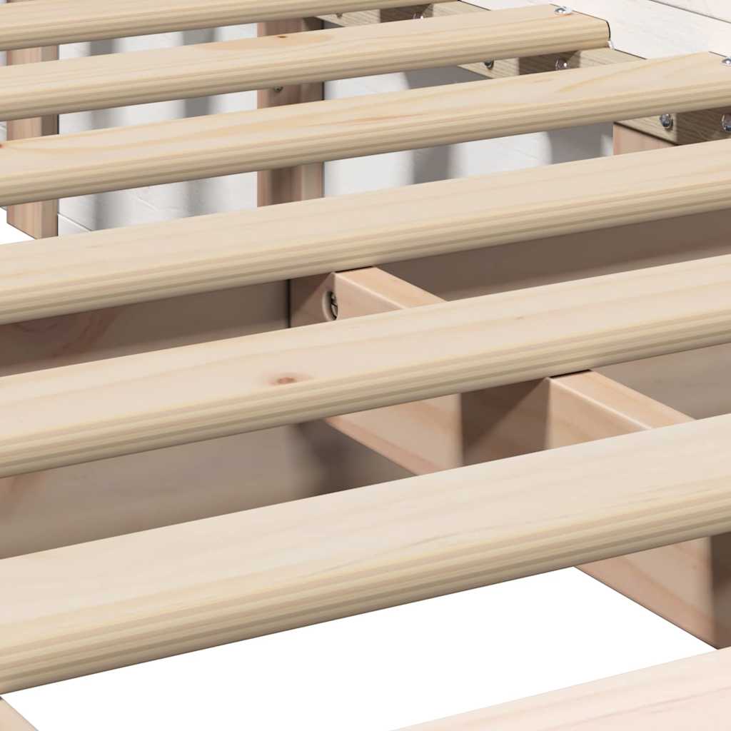 vidaXL Bettrahmen Weiß 75 x 190 cm Massives Kiefernholz