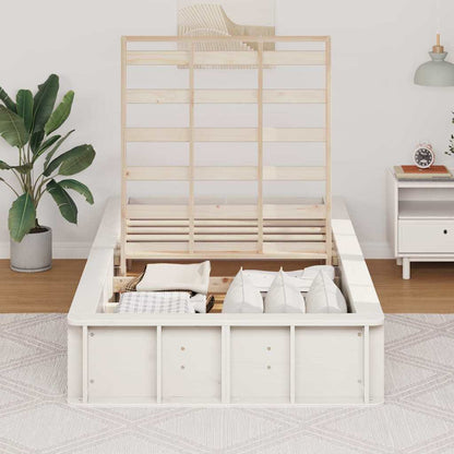 vidaXL Bettrahmen Weiß 75 x 190 cm Massives Kiefernholz