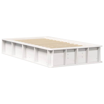vidaXL Bettrahmen Weiß 75 x 190 cm Massives Kiefernholz