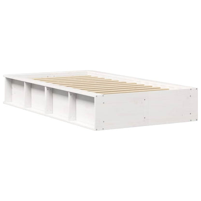 vidaXL Bettrahmen Weiß 75 x 190 cm Massives Kiefernholz