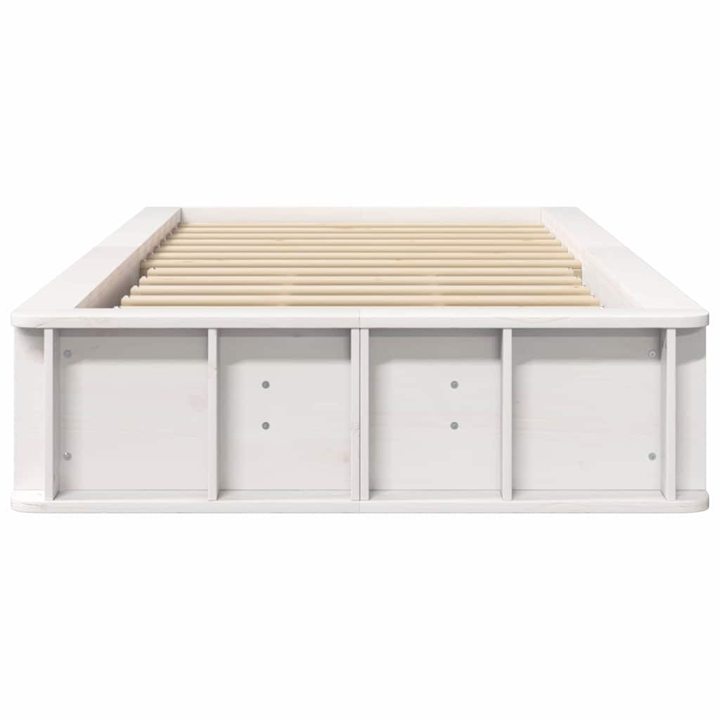 vidaXL Bettrahmen Weiß 75 x 190 cm Massives Kiefernholz