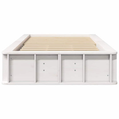 vidaXL Bettrahmen Weiß 75 x 190 cm Massives Kiefernholz