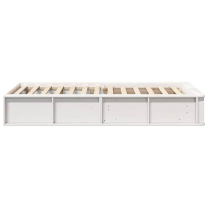 vidaXL Bettrahmen Weiß 75 x 190 cm Massives Kiefernholz