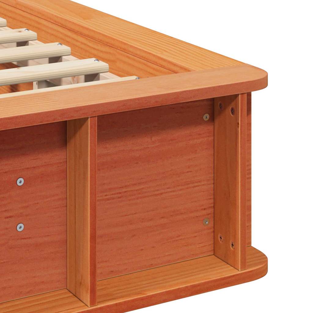 Bettrahmen Wachsbraun 75 x 190 cm Massives Kiefernholz