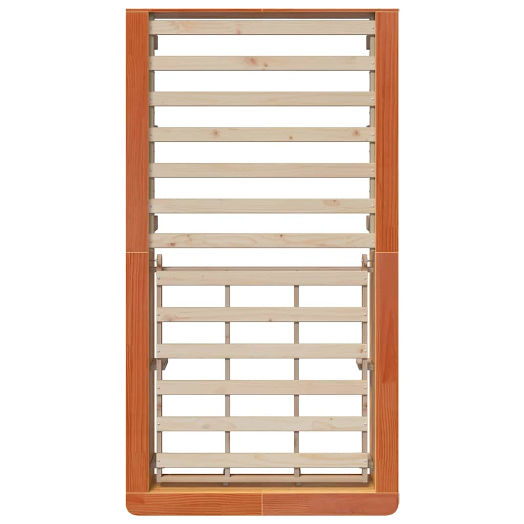 Bettrahmen Wachsbraun 75 x 190 cm Massives Kiefernholz