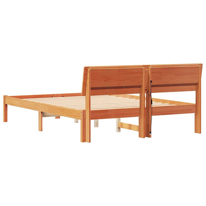 Bettrahmen Wachsbraun 140 x 190 cm Massives Kiefernholz