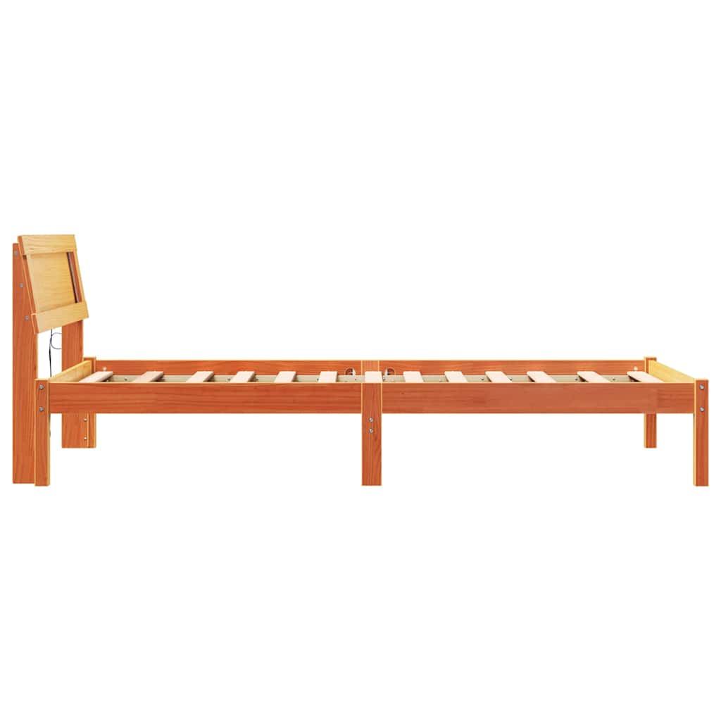 Bettrahmen Wachsbraun 80 x 200 cm Massives Kiefernholz