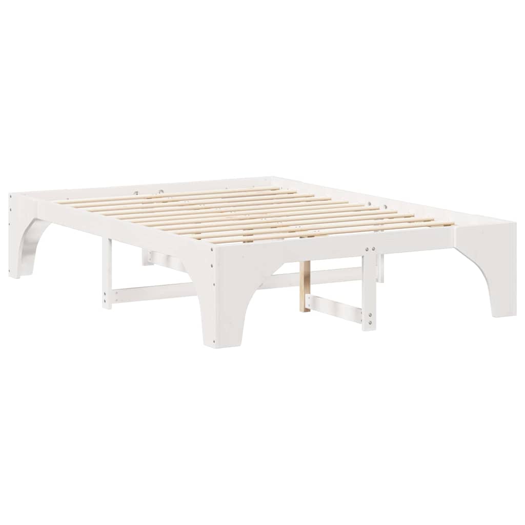 Bettrahmen Weiß 160 x 200 cm Massives Kiefernholz