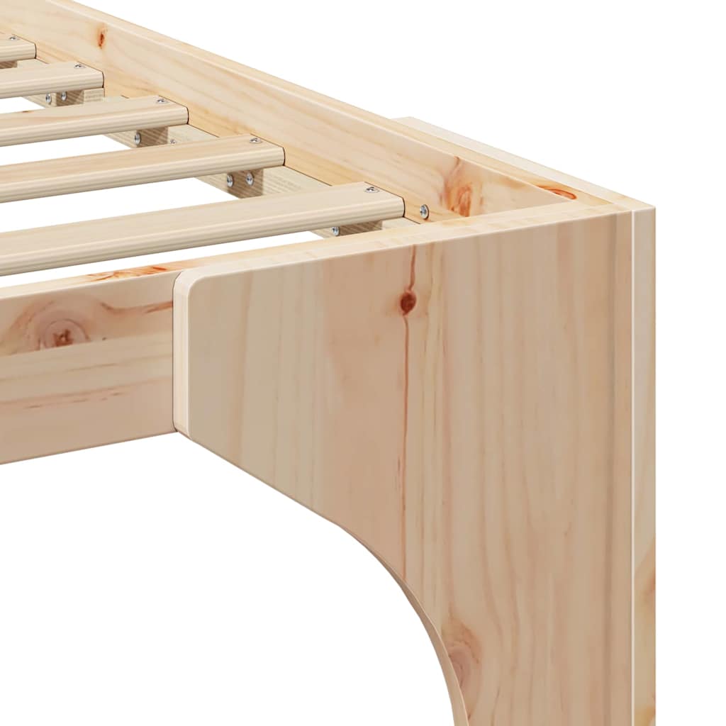 Bettrahmen Braun 140 x 190 cm Massives Kiefernholz