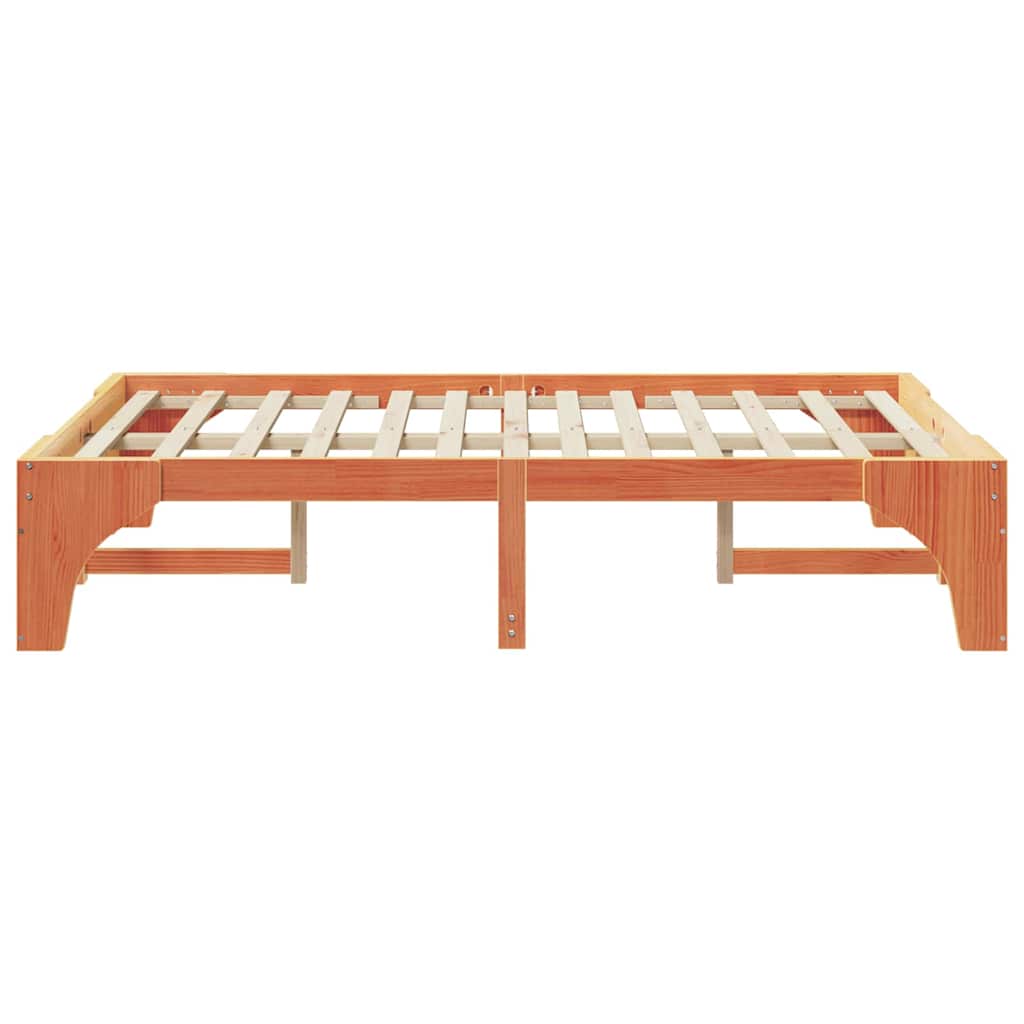 Bettrahmen Braun 140 x 190 cm Massives Kiefernholz